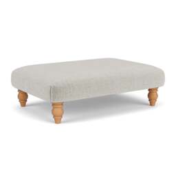 Foot Stool - Grey Mist - Eco Chenille - Clara - The Cotswold Company - thumbnail 1