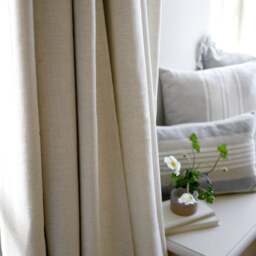 Curtain Pair 117x137cm - Heathfield Herringbone Weave Ivory - The Cotswold Company - thumbnail 2
