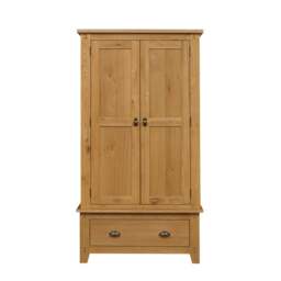 Oakland Rustic Oak Double Wardrobe - The Cotswold Company - thumbnail 3