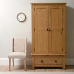 Oakland Rustic Oak Double Wardrobe - The Cotswold Company - thumbnail 2