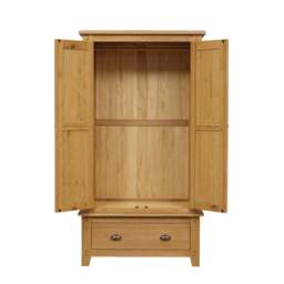 Oakland Rustic Oak Double Wardrobe - The Cotswold Company - thumbnail 4