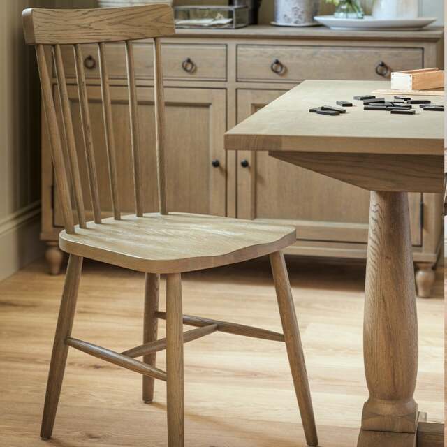 Elkstone Smoked Oak Spindleback Dining Chair - The Cotswold Company - image 1