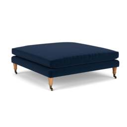 Foot Stool - Deep blue - Matt Velvet - Taylor Small - The Cotswold Company - thumbnail 1
