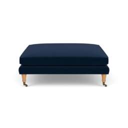Foot Stool - Deep blue - Matt Velvet - Taylor Small - The Cotswold Company - thumbnail 3