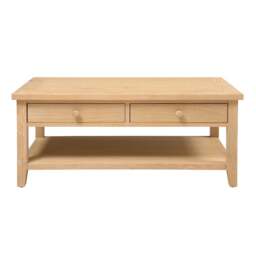 Inglesham Whitewash Oak Coffee Table With Drawers - The Cotswold Company - thumbnail 4