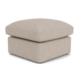 Foot Stool - Natural - Luxury Italian Linen - Clarke Small - The Cotswold Company