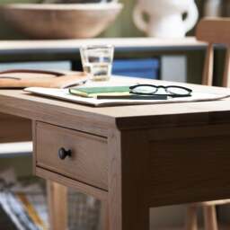 Elkstone Mellow Oak Writing Desk - The Cotswold Company - thumbnail 3
