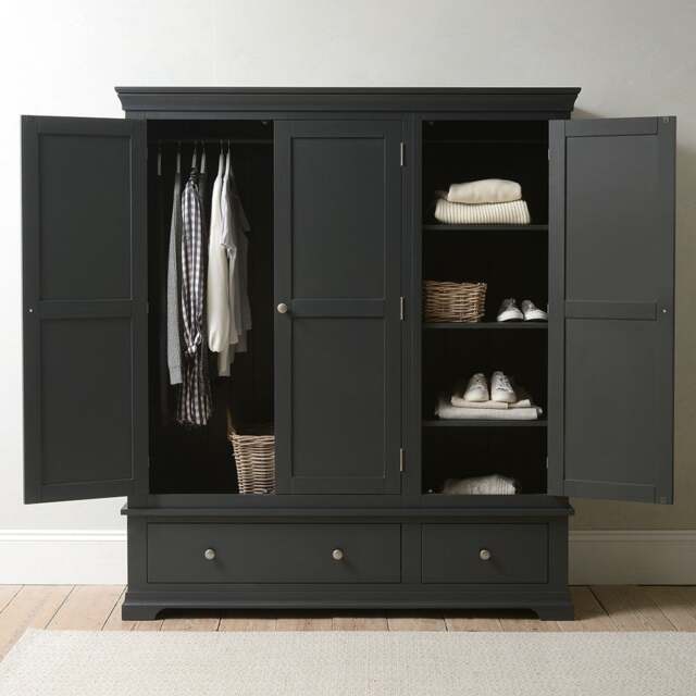Chantilly Dusky Black Triple Wardrobe - The Cotswold Company - image 1
