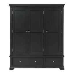 Chantilly Dusky Black Triple Wardrobe - The Cotswold Company - thumbnail 5