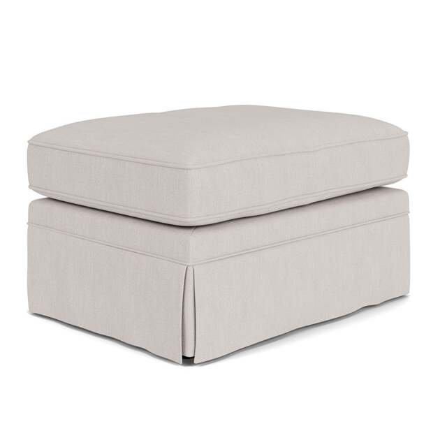 Foot Stool - Soft White - Luxury Italian Linen - Dawson Small - The Cotswold Company - image 1