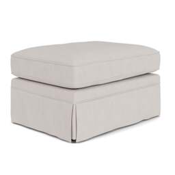 Foot Stool - Soft White - Luxury Italian Linen - Dawson Small - The Cotswold Company - thumbnail 1