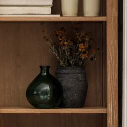 Vase Simplicity Blown Glass 23cm Olive Green - The Cotswold Company - thumbnail 4