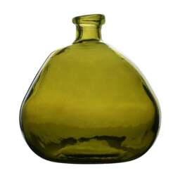 Vase Simplicity Blown Glass 23cm Olive Green - The Cotswold Company - thumbnail 5