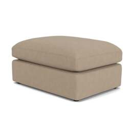 Foot Stool - Natural - House Linen Mix - Clarke Large - The Cotswold Company