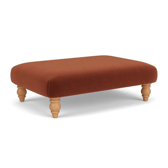 Foot Stool - Brick - Matt Velvet - Clara - The Cotswold Company - image 1