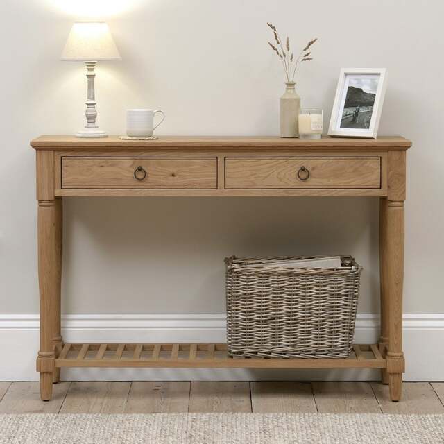 Elkstone Mellow Oak Console Table - The Cotswold Company - image 1