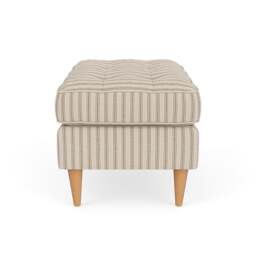 Foot Stool - Sage - Kingham Stripe - Saxon Small - The Cotswold Company - thumbnail 3