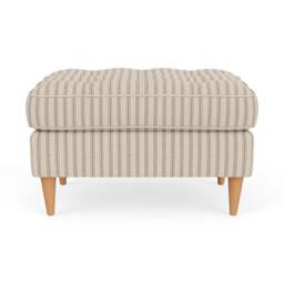 Foot Stool - Sage - Kingham Stripe - Saxon Small - The Cotswold Company - thumbnail 2