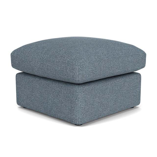 Foot Stool - Mid Blue - Aquaclean Oxford - Clarke Small - The Cotswold Company - image 1
