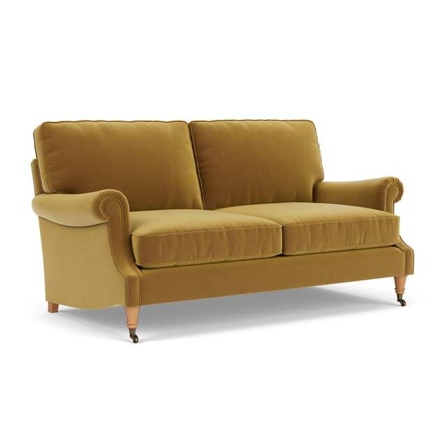 3 Seater Sofa - Mustard - Matt Velvet - Taylor High Back - The Cotswold Company - image 1