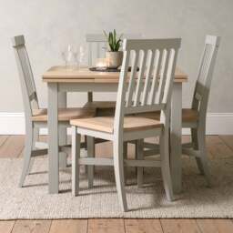 Square Extending Dining Table - Chester Dove Grey - The Cotswold Company