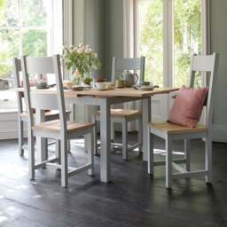 Square Extending Dining Table - Chester Dove Grey - The Cotswold Company - thumbnail 4