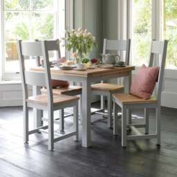 Square Extending Dining Table - Chester Dove Grey - The Cotswold Company - thumbnail 3