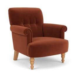 Armchair - Brick - Matt Velvet - Harriet - The Cotswold Company - thumbnail 1