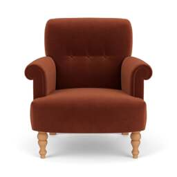 Armchair - Brick - Matt Velvet - Harriet - The Cotswold Company - thumbnail 2