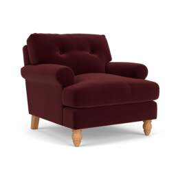 Armchair - Dark Rosehip - Matt Velvet - Talbot - The Cotswold Company - thumbnail 1