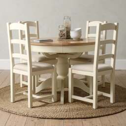 4-6 Seater Round Extending Table - Sussex Cotswold Cream - The Cotswold Company