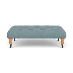 Foot Stool - Sky blue - House linen mix - Amelia Small - The Cotswold Company - thumbnail 2