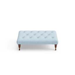 Foot Stool - Sky blue - House linen mix - Amelia Small - The Cotswold Company - thumbnail 5