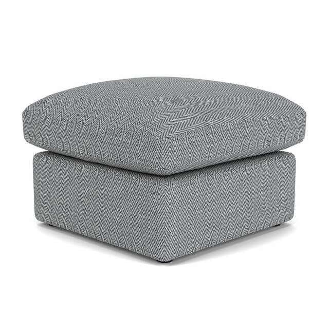 Foot Stool - Navy - Herringbone Weave - Clarke Small - The Cotswold Company - image 1