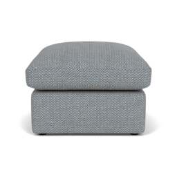 Foot Stool - Navy - Herringbone Weave - Clarke Small - The Cotswold Company - thumbnail 2