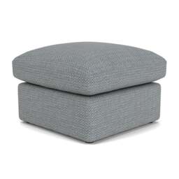 Foot Stool - Navy - Herringbone Weave - Clarke Small - The Cotswold Company
