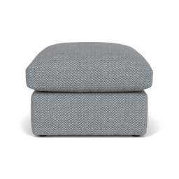 Foot Stool - Navy - Herringbone Weave - Clarke Small - The Cotswold Company - thumbnail 3
