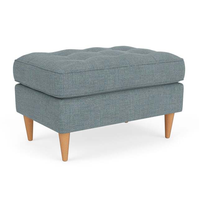 Foot Stool - Teal marl - Rustic Weave - Saxon Small - The Cotswold Company - image 1