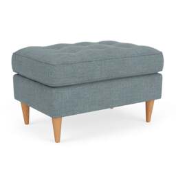 Foot Stool - Teal marl - Rustic Weave - Saxon Small - The Cotswold Company - thumbnail 1