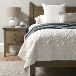 Floral Trail Embroidered Bed Throw White - Home Accessories - The Cotswold Company - thumbnail 2