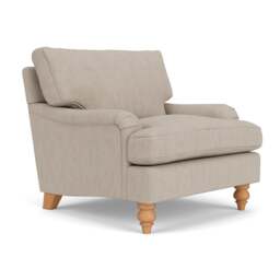 Armchair - Natural - Luxury Italian Linen - Morris - The Cotswold Company