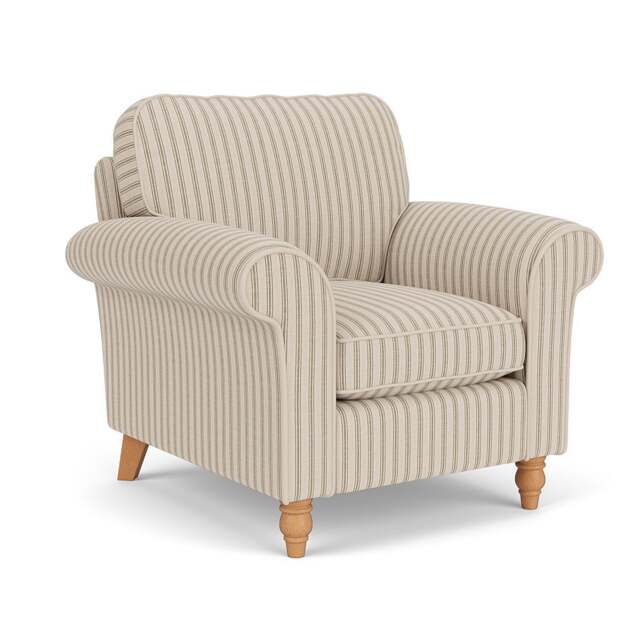 Armchair - Sage - Kingham Stripe - Hurley - The Cotswold Company - image 1