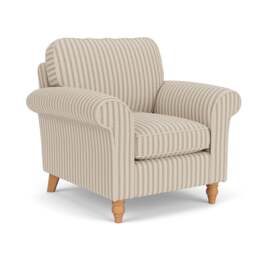 Armchair - Sage - Kingham Stripe - Hurley - The Cotswold Company - thumbnail 1