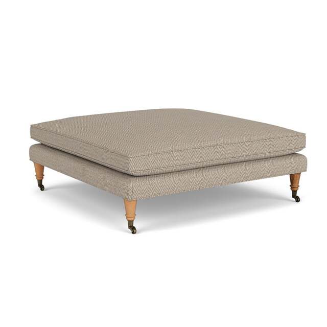 Foot Stool - Natural - Herringbone Weave - Taylor Small - The Cotswold Company - image 1