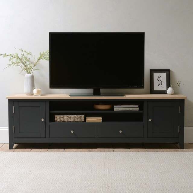 XXL TV Stand up to 90 - Chester Charcoal - The Cotswold Company - image 1