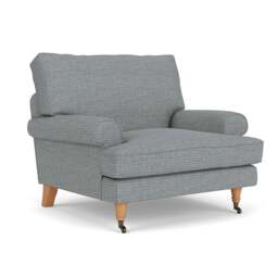 Armchair - Navy - Herringbone Weave - Stewart - The Cotswold Company - thumbnail 1