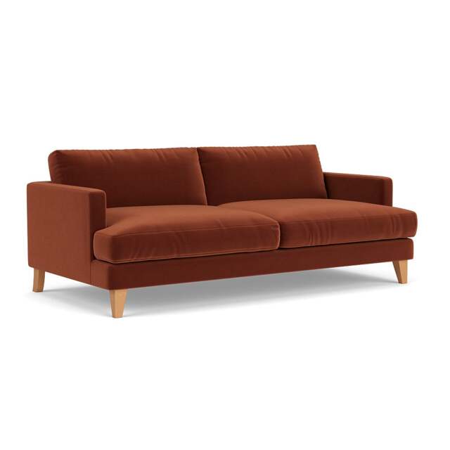4 Seater Sofa - Brick - Matt Velvet - Jackson - The Cotswold Company - image 1