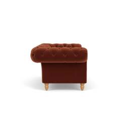 Large 2 Seater Sofa - Brick - Matt Velvet - Harris Chesterfield - The Cotswold Company - thumbnail 3