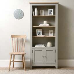 Alcove Display Cabinet - Chester Dove Grey - The Cotswold Company - thumbnail 1