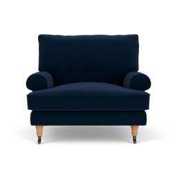 Armchair - Deep blue - Matt Velvet - Stewart - The Cotswold Company - thumbnail 2